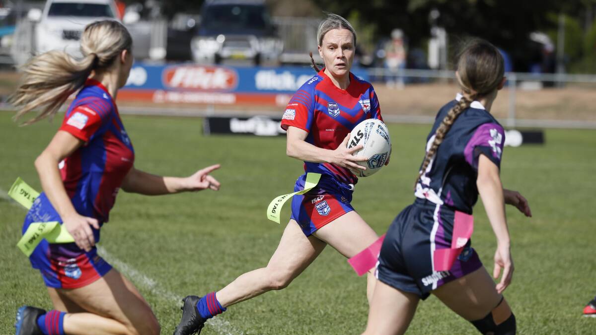 STRONG DISPLAY: Sophie Gaynor scored four tries top help Kangaroos to a 46-6 win over Southcity at Harris Park on Sunday. Picture: Les Smith