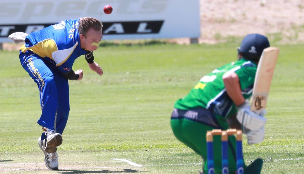 FIRING IN: Damien Wells took two important wickets to help Kooringal Colts bowl Wagga City out for 181.