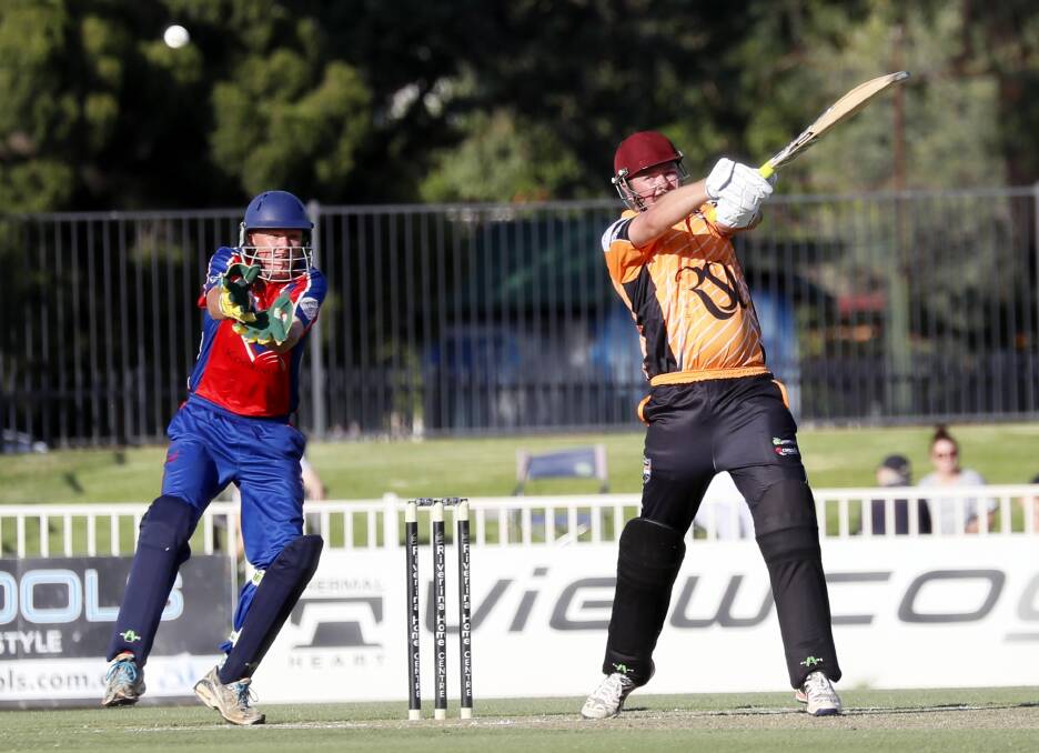 STRONG START: Ethan Bartlett kicked off Wagga RSL's Twenty20 campaign with some big hitting at Robertson Oval on Thursday night. Picture: Les Smith