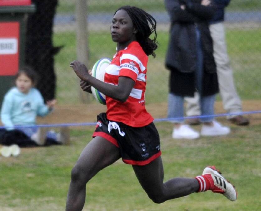 TOP SQUAD: CSU speedster Biola Dawa is among the 22-strong Southern Inland squad who are battling for selection in the Brumbies Super W side on Sunday. 