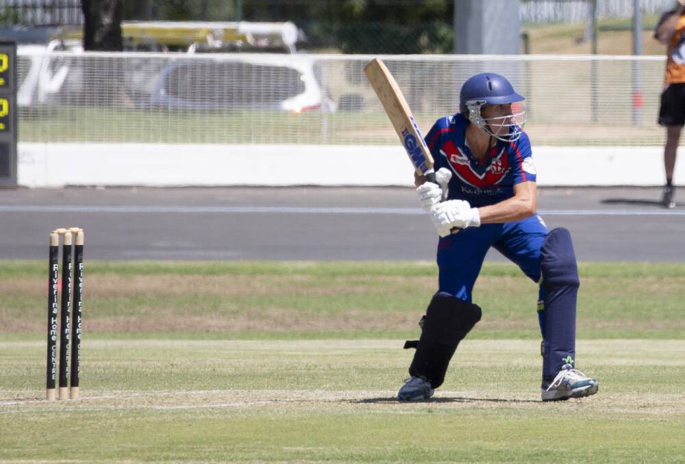 Jack Reynolds batting as St Michaels rallied to post 189 in their loss to Wagga RSL.
