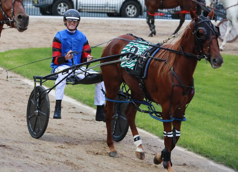 READY TO ROCK: After a narrow defeat in his first race aboard Blissful Donna on Sunday, Baily Scott is looking to score his first win at Riverina Paceway on Tuesday. Picture: Les Smith