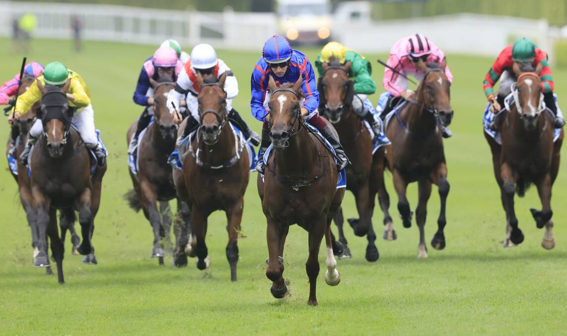 AWAY HE GOES: Wagga part-owned Profiteer races away from his rivals to win the $2 million Inglis Millenium at Randwick. Picture: Getty Images