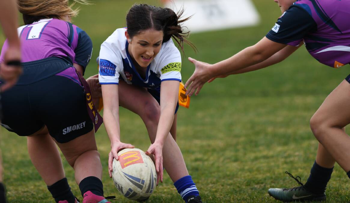 BIG WIN: Lauren Connell looks to score during Cootamundra's important win over Southcity at Harris Park on Sunday. 