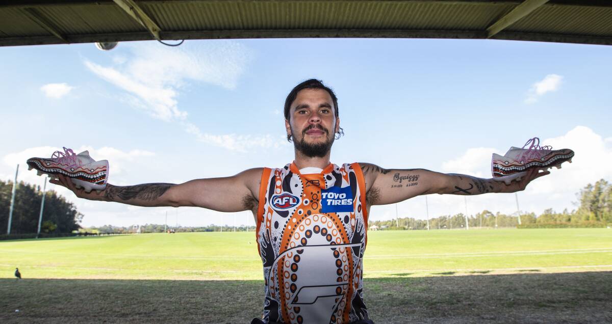 Zac Williams displaying Greater Western Sydney's Indigenous jumper earlier this season.