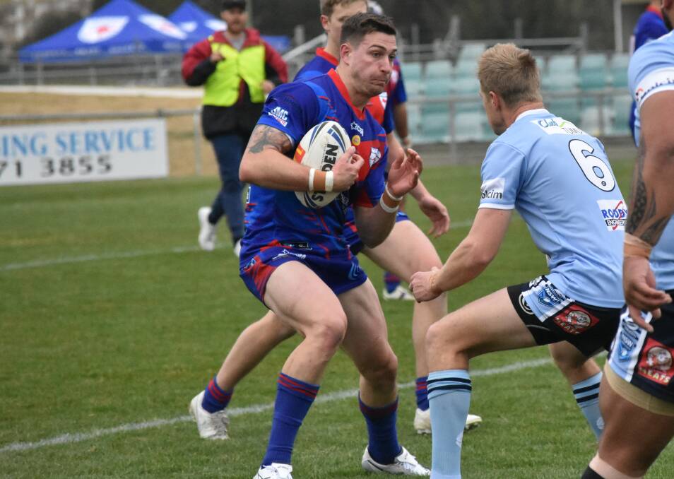 Hayden Aschroft playing for Kangaroos in their loss to Tumut on Saturday.