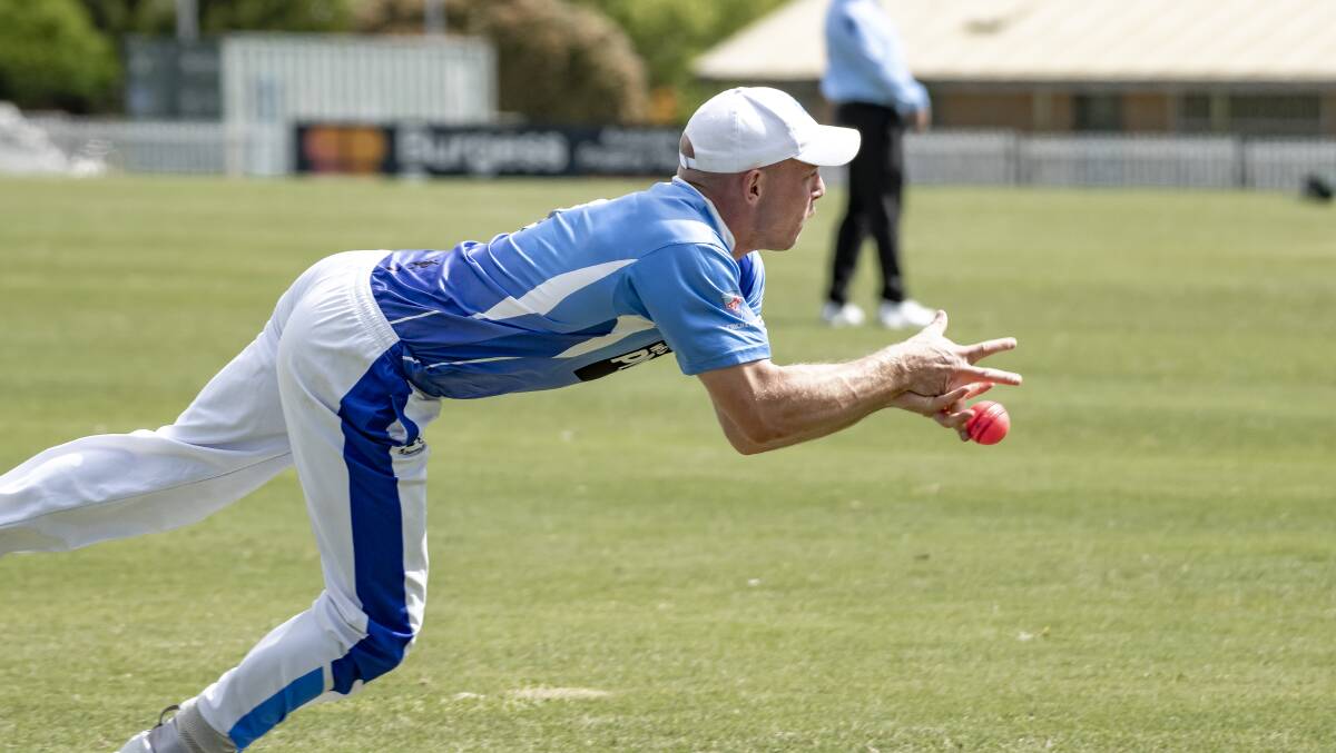MISSED CHANCE: Brayden Ambler drops dangerman Nicholas Broes, who went on to top score, as ACT Aces proved too strong for Wagga Sloggers on Sunday. Picture: Sitthixay Ditthavong