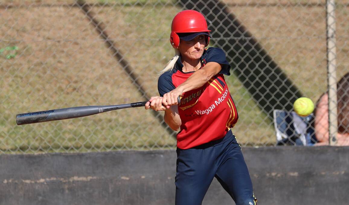 BIG MOMENT: Amanda Gooden crossed for the winning run to send Turvey Park into the Wagga Softball grand final.