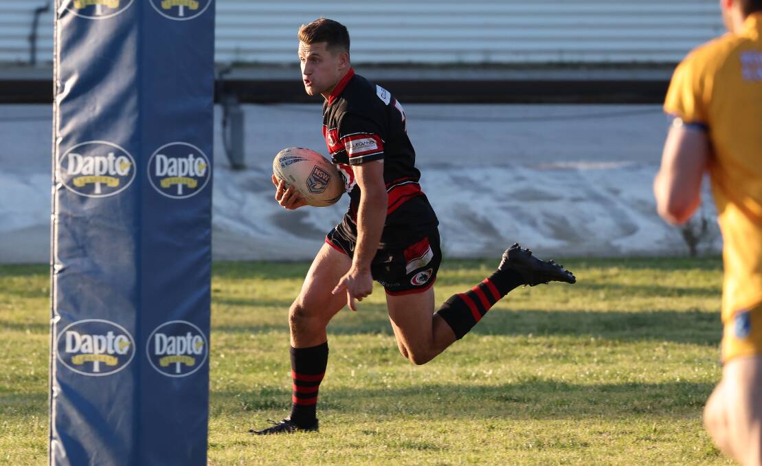 Zeik Foster, pictured about to score for Collegians this season, will make his return to Kangaroos for the 2024 season. Picture by Adam McLean 