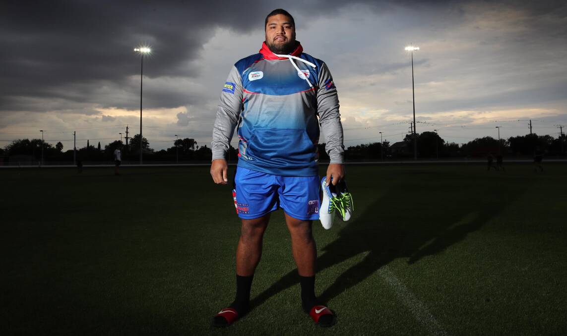 BIG UNIT: Saul Houma is the latest addition to Kangaroos's forward packing, weighing in at around 150kgs. Picture: Les Smith