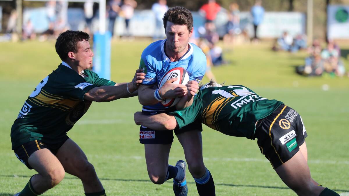 Xavier Chigwidden getting tackled in last year's Southern Inland grand final. It is expected more information will come from Rugby Australia this week for what the 2020 season can look like.