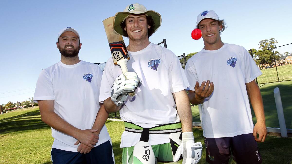BACKING UP: Joel Robinson, Aaron Maxwell and Brayden Ambler have been selected to play for the Wagga Sloggers again this year.