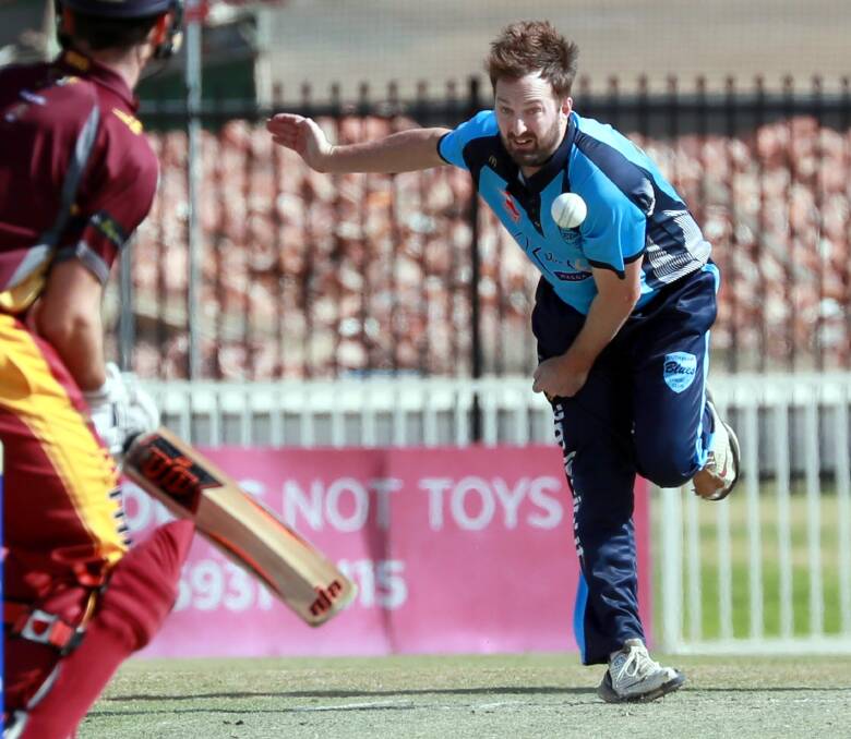 GOOD FORM: Alex Smeeth snared five wickets against his former club as South Wagga scored a comfortable win over Lake Albert at Robertson Oval on Saturday to remain undefeated. Picture: Les Smith