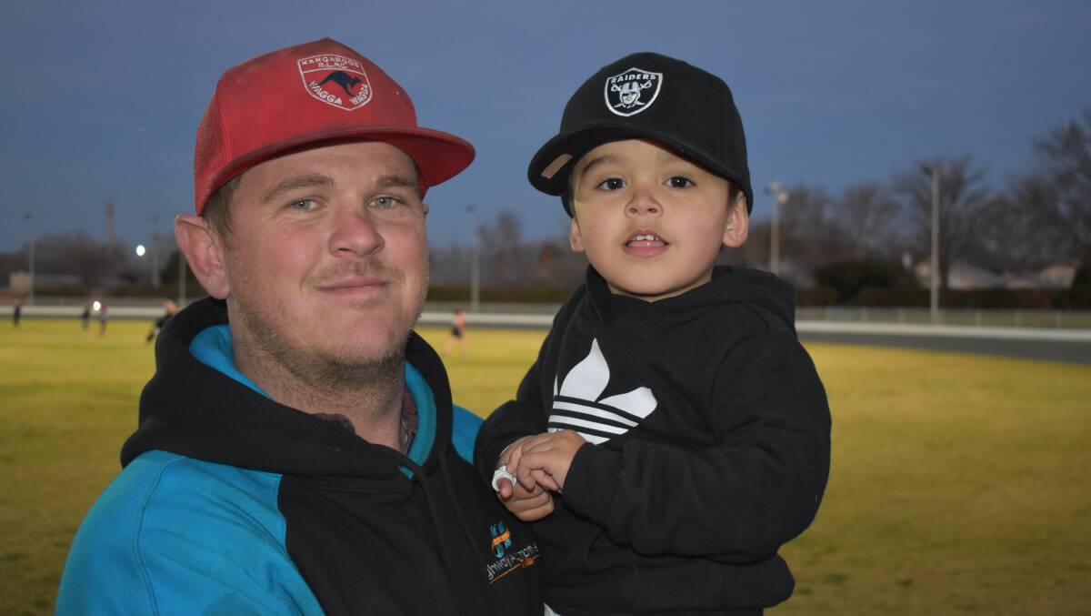 NEW FOCUS: Ben Jeffery, pictured with son Brooklyn, 3, won't coach Kangaroos again next season. Picture: Courtney Rees