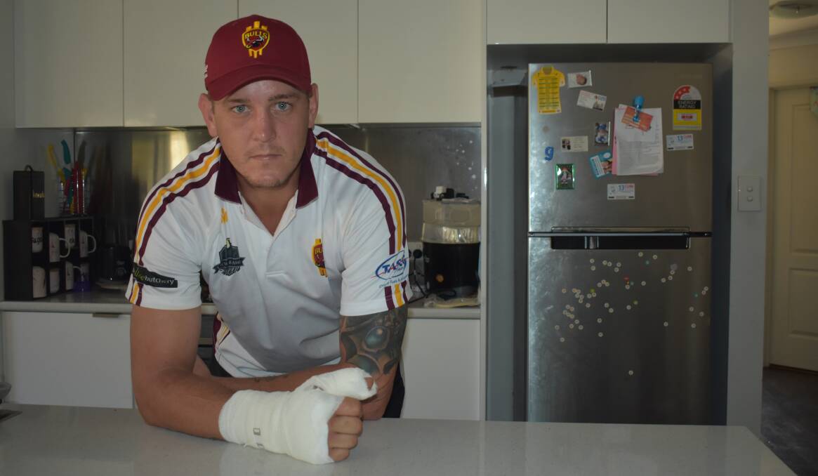 UNLUCKY BREAK: Lake Albert batsman Adam Newcombe broke his thumb during fielding practice and may miss the rest of the season.
