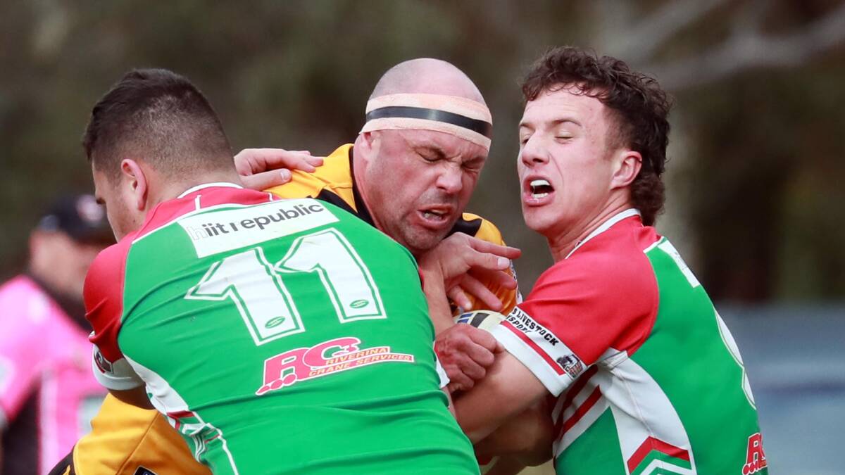 MISSING OUT: Gundagai co-coach Luke Berkrey has been sidelined by a hamstring injury for the clash with Kangaroos on Saturday.