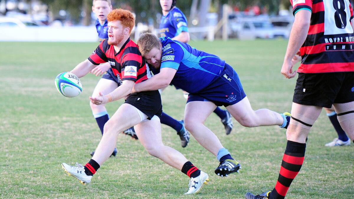 Harrison Friswell scored three tries in Tumut's win over Albury on Saturday.