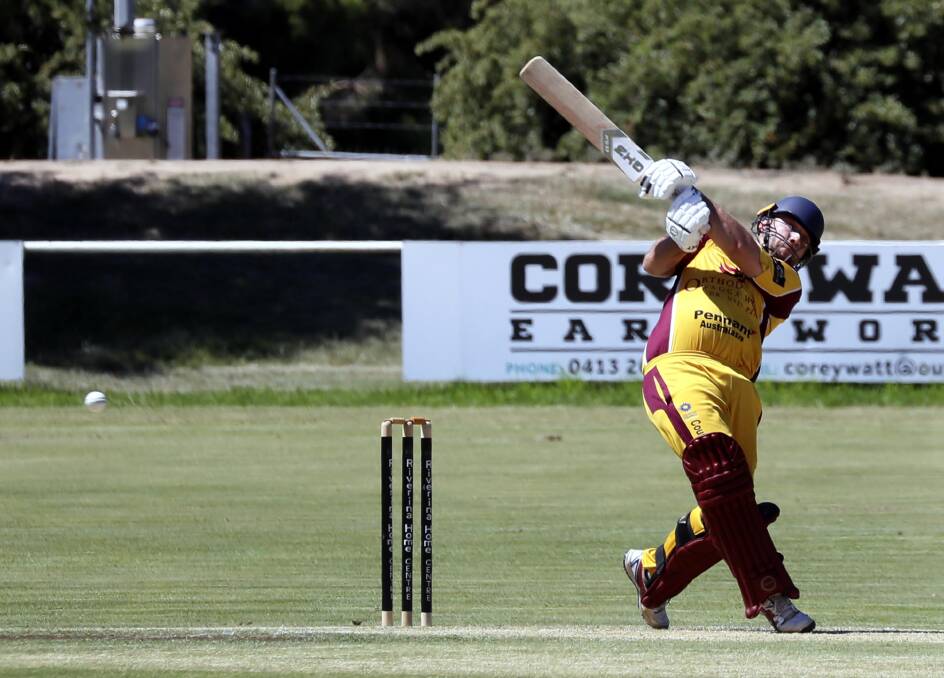 BIG HITTING: Alex Tuckier got Lake Albert off to a strong start but they couldn't sustain the pressure on Wagga City on Saturday. Picture: Les Smith