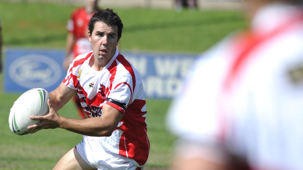 ON BOARD: Chris Wallace, pictured playing for Temora in 2014, has been appointed as the Dragons non-playing coach for next season.