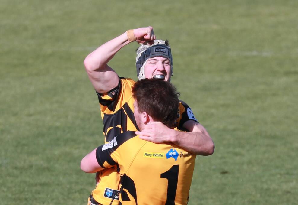 Zac Fairall, pictured celebrating Gundagai's reserve grade premiership win last year, is now set for a bigger role.