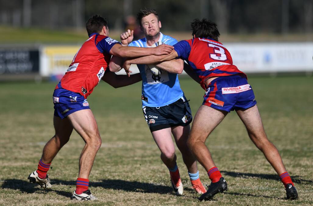 INJURY WORRY: Tumut co-coach Dean Bristow injured his hamstring in the 32-10 win over Kangaroos at Equex Centre on Sunday.