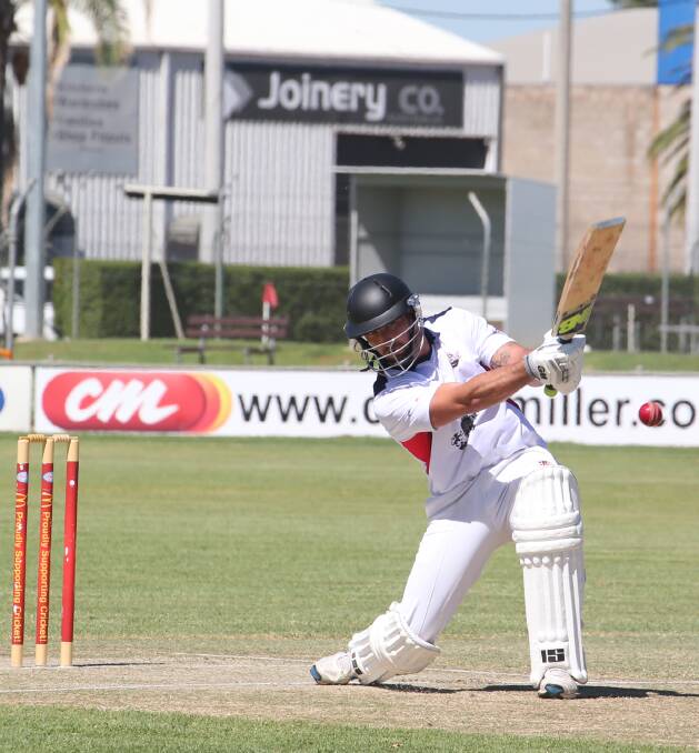 POWER HITTING: Young captain Sam Langford blasted 57 runs off 64 balls to help his team to a 23-run win over Griffith in the O'Farrell Cup on Sunday. Picture: Anthony Stipo