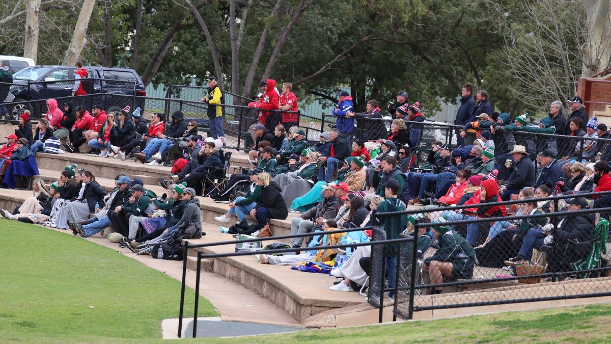 Part of the crowd at Narrandera Sportsground on Saturday for the second semi-final between Coolamon and Griffith.