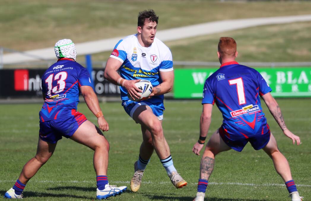 Jed Pearce injured his knee early in Tumut's win over Albury on Sunday.
