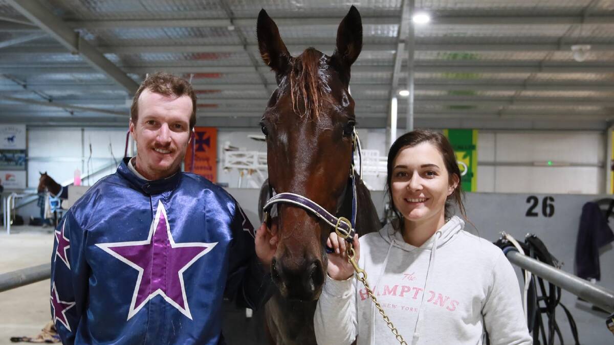 LOCATION UNKNOWN: Blake Jones and Ellen Bartley, pictured at Wagga last month, are considering an interstate move after Harness Racing NSW cut prizemoney by 20 per cent.