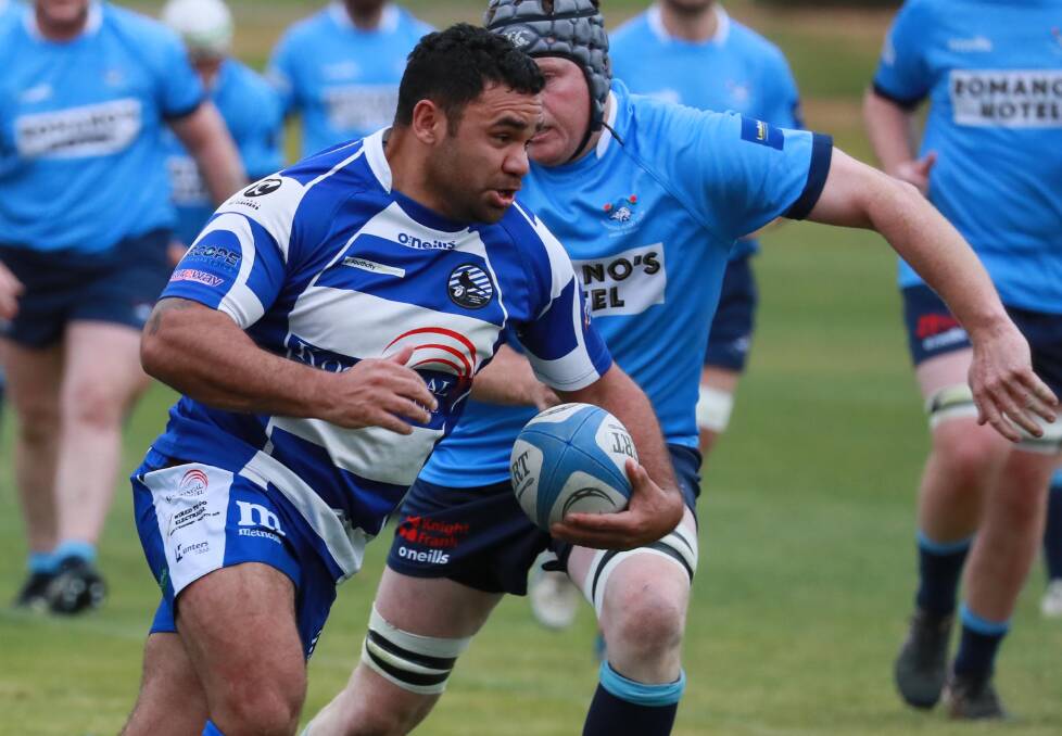 Ben Schreiber in action for Wagga City against Waratahs earlier this season.
