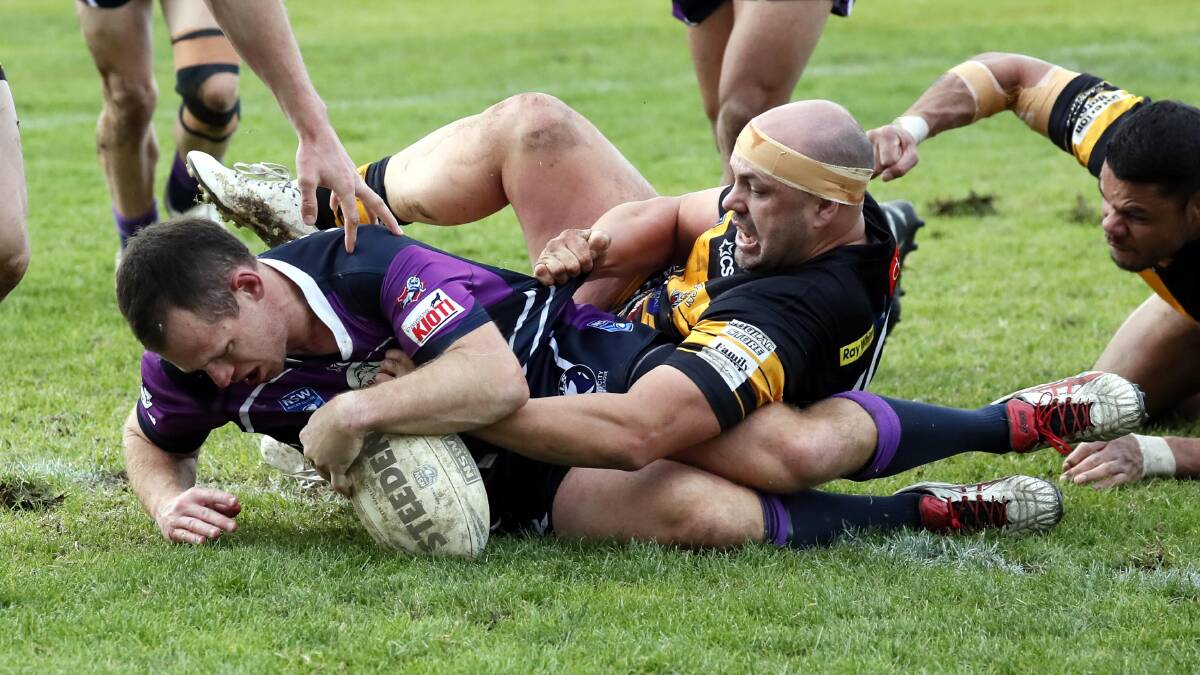 Winger Scott Bowden, pictured scoring a try in their last game, is out for Southcity's clash with Temora with a pectoral injury.