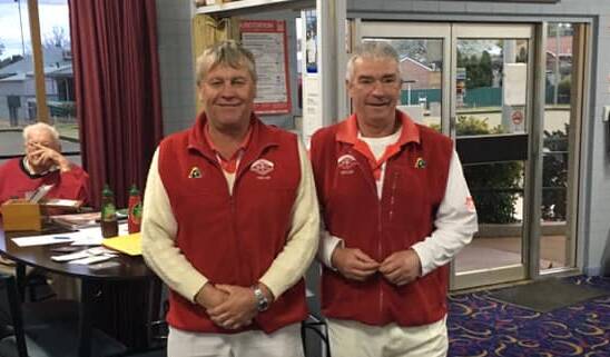 THRILLING WIN: Trevor and Bruce Firman after winning the Zone 8 Champion of Champions pairs over the weekend.