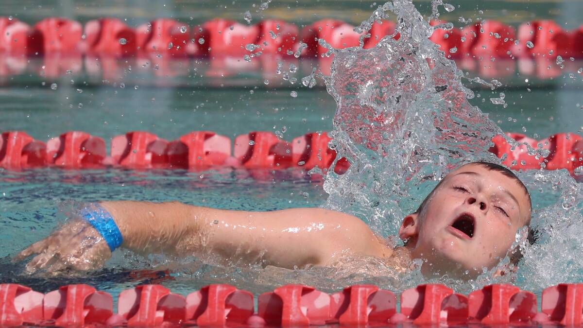BIG BREATH: Ryder Williams powers down the pool during Red Hill Public School's swimming carnival on Thursday. Picture: Les Smith