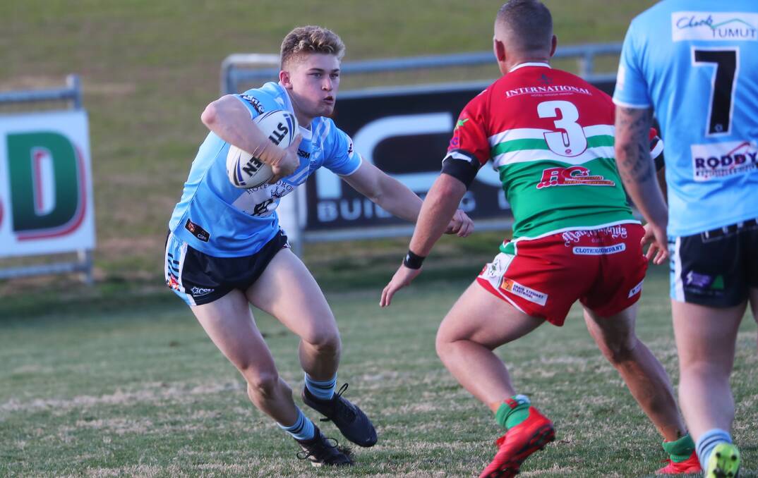 Josh Webb dislocated his shoulder scoring a try in Tumut's 48-4 win.