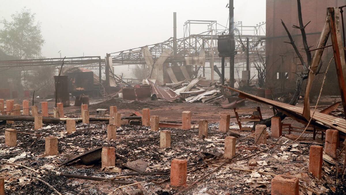 Fire damage of the old Mountain Maid cannery in Batlow after Saturday's devastating fires.