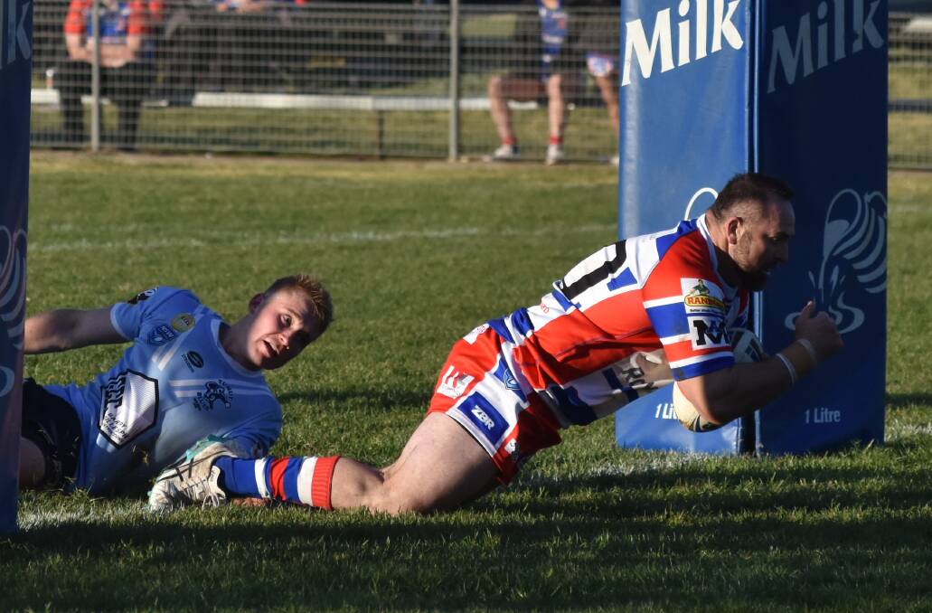Mick Dodson's late try was a rare highlight for Young in their 40-12 loss to Tumut before the bye.