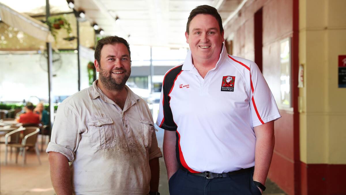 GROWING: Southern Inland assistant coach Will Mitchell and coach Nick McCarthy are looking for an early start to expand interest in the program. Picture: Emma Hillier