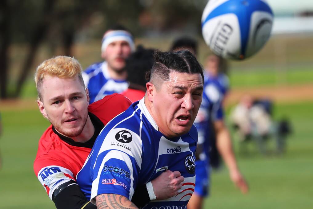 BIG GAME: Adam Mokotupu scored a hat-trick as Wagga City started the season with a 47-15 win over CSU at Conolly Rugby Complex on Saturday.