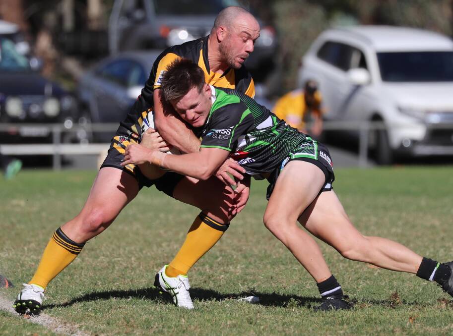 SIDELINED: Gundagai are unsure how long Brock Dunn will be work for after breaking his wrist on Sunday. The Tigers tackle Kangaroos at Equex Centre on Saturday. Picture: Les Smith