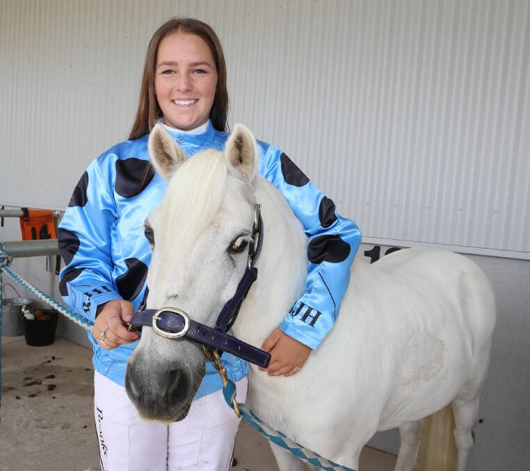 FLYING THE FLAG: Junee High School student Brooke Harris, pictured with her pony Pocket Watch, will be one of two Australian representatives in the Kidz Kart Series in New Zealand later this year. Picture: Les Smith
