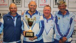 SWEET SUCCESS: Cootamundra Exies Club bowlers Jason Jones, Geoff Manwaring, Terry Smith and Rocky Ford won the state president's reserve fours.