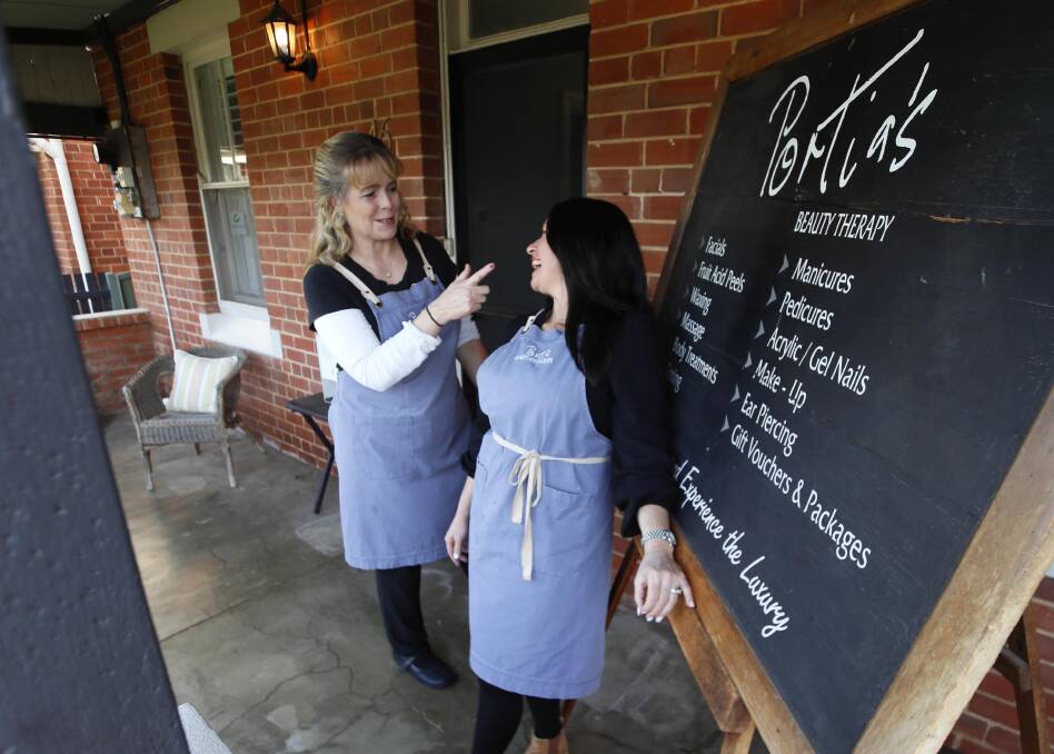 TIME FOR CHANGE: After working together for about four years Portia's Beauty and Medi Spa owner Heather Slieker and employee Vanessa O'Donnell will part ways. Picture: Les Smith 