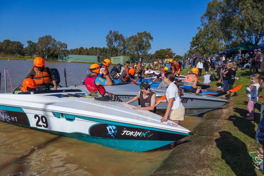 35 boats entered into the 2025 Barry Carne Memorial Ski Race on the weekend at the Wagga Boat Club. Picture by Shen Billinghan
