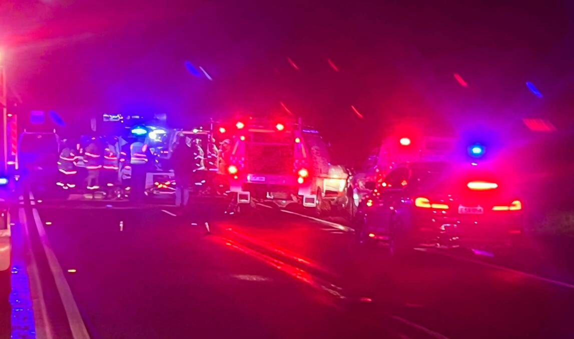 CRASH: Two patients have been taken to hospital after cars crash on Sturt Highway at Alfredtown. Picture: Supplied