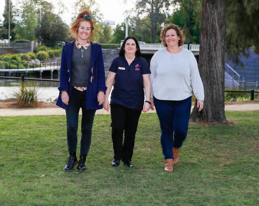 BLOSS Riverina Pregnancy and Baby Loss Support Inc founders Anna McRorie (left) and Katie Farrell (right) with committee member Sharon Jones. Picture by Les Smith 