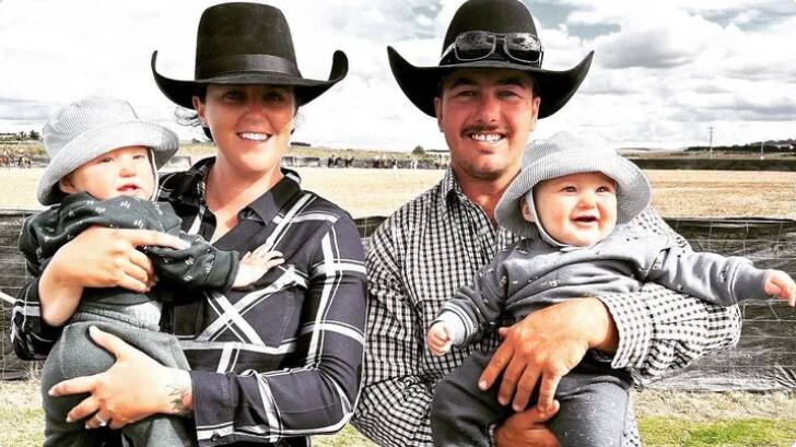 Aly and George Hassett with their one-year-old sons Oliver and Cooper. Picture from Gofundme 