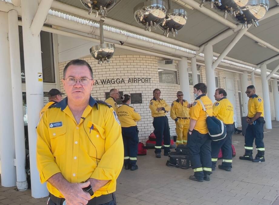 NSW Rural Fire Service Inspector Scott Conlan joins a contingent of 25 Wagga RFS volunteers on their way to Ballina. Picture: Taylor Dodge