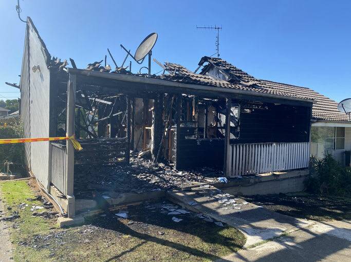 A man has died after a unit on Stoneridge Street in Young went up in flames on Tuesday night. Picture by Fire and Rescue NSW