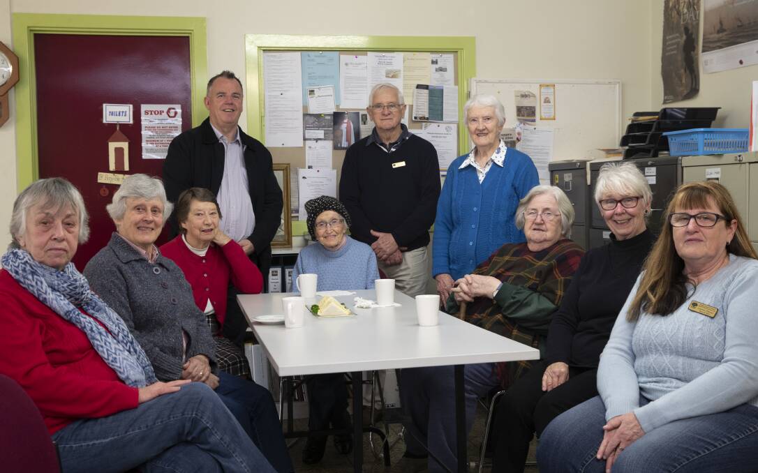 Members of the Wagga and District Family History Society with Wagga mayor Dallas Tout on their open day. Picture: Madeline Begley
