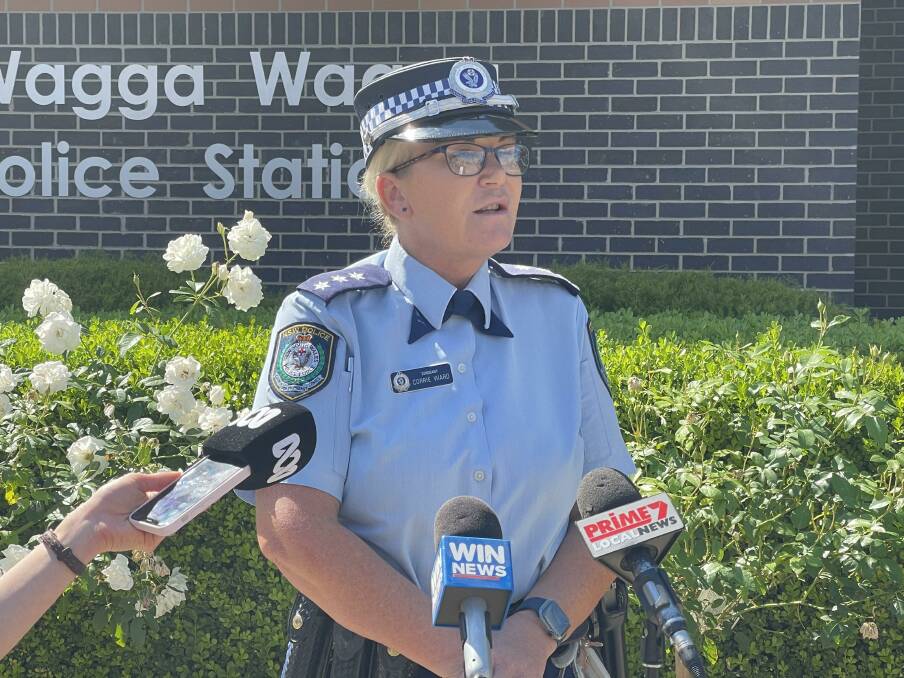 APPEAL: Wagga sergeant Corrie Wand is calling for information which could help with investigations into a fire at a unit block in Kooringal on Monday. Picture: Taylor Dodge